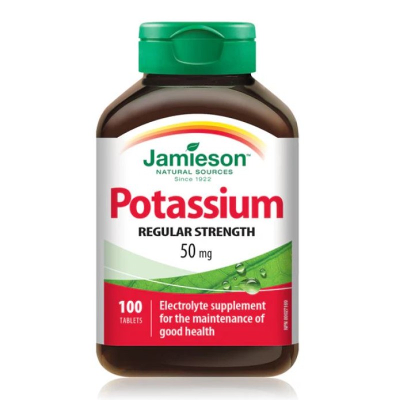 JAMIESON POTASSIUM 50MG TABLETS 100`S
